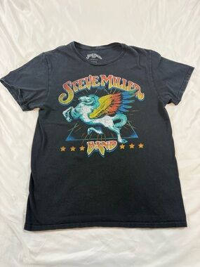 ⭐ Steve Miller Band Pegasus Graphic Tee Black Vintage Style M